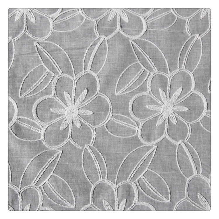 Chenille Dress White 100% Cotton Embroidered Fabric for Women's Wear W 6